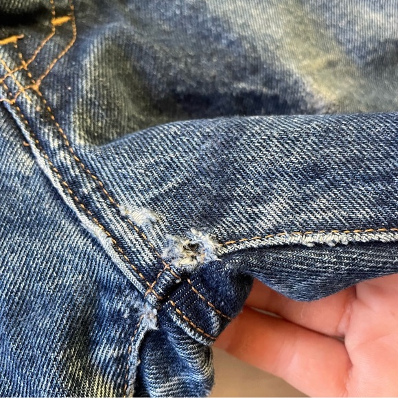 Beautiful worn in denim slim fit jeans 29 - Picture 6 of 6